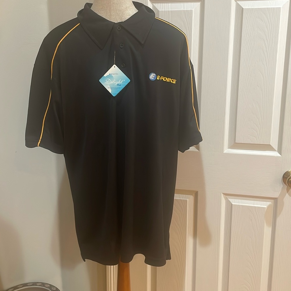 Tairilin E Force polo shirt moisture wicking black short sleeve men’s size XL